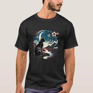 Camiseta Gato Kawaii Anime Japonês Gato Retro para Homens M