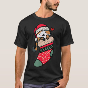 Camiseta Gato Kawaii Calico Bonito Na Meia De Natal