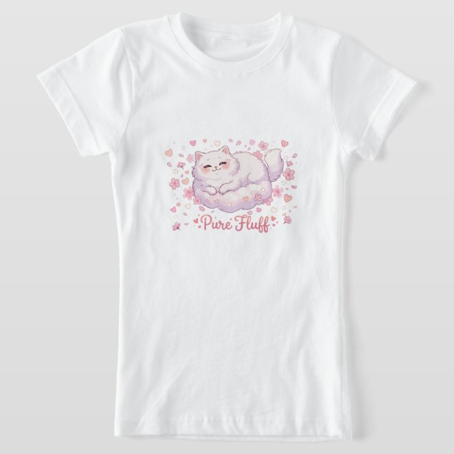 Camiseta Gato Kawaii Fofo Puro Fluff (Postura )