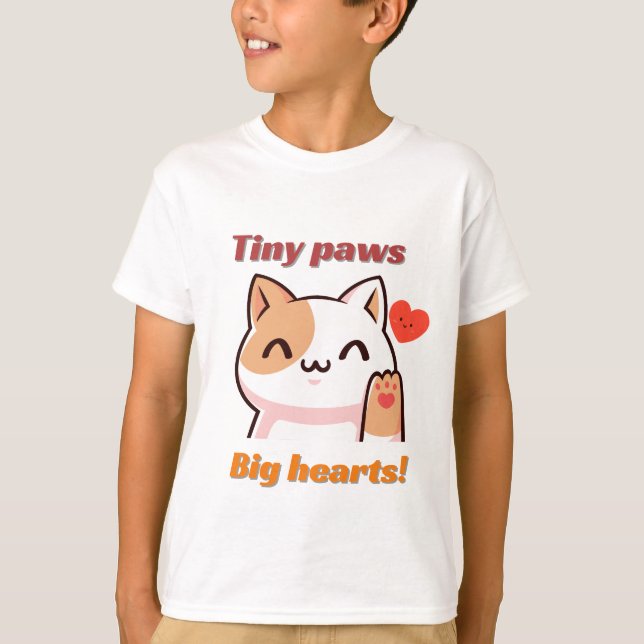 Camiseta Gato Kawaii "Pequenas Pinças Grandes Cora (Frente)