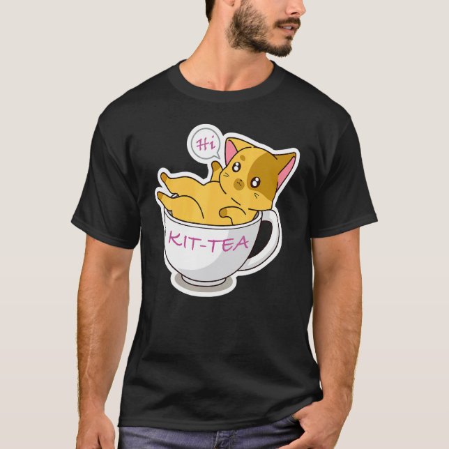 Camiseta Gato Kit Chá Fofo E  Gato 3 (Frente)