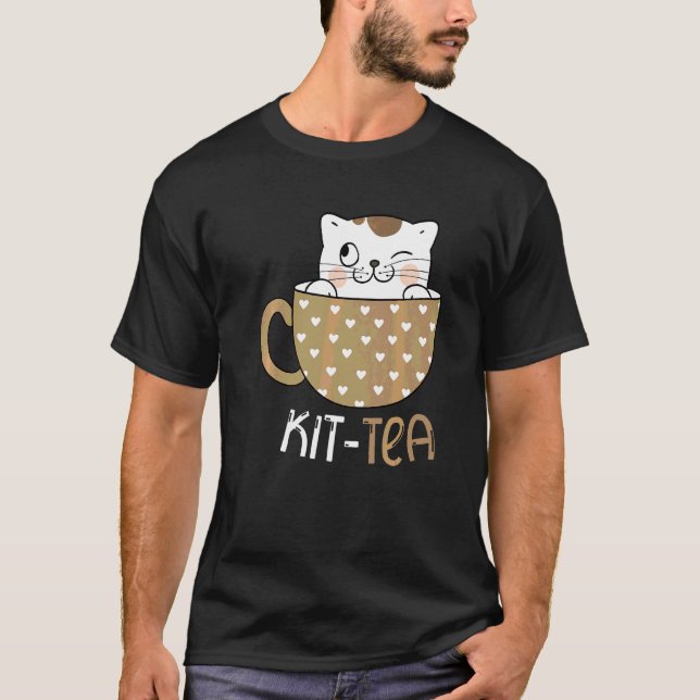 Camiseta Gato Kit Chá Para Chá  Chá Gato   Gato (Frente)