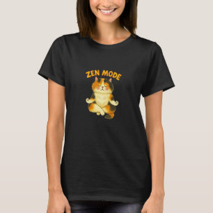 Camiseta Gato Kitty em Meditação no Modo Zen