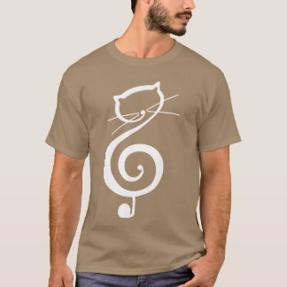 Camiseta Gato Kittyreble Música Clef Gato Engraçado Notas M