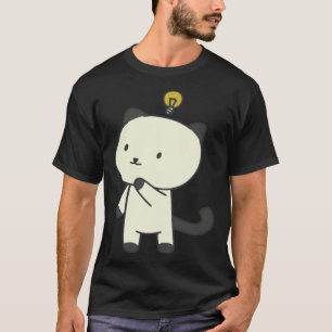 Camiseta gato lâmpada pensando