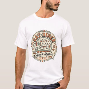 Camiseta Gato Lanchonete Gato Lanchonete Restaurante Retro