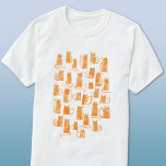 Camiseta Gato Laranja<br><div class="desc">Gatos de gengibre laranja,  bonitos,  perfeitos para amantes de os animais. Arte original de Nic Squirrell.</div>