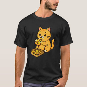 Camiseta Gato Laranja Amante de Animais Pizza Zoológico Mãe