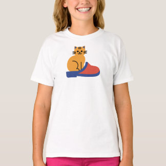Camiseta Gato Laranja no Chinelo