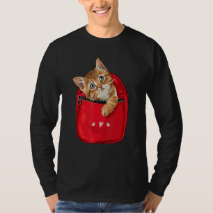 Camiseta Gato Laranja No Gato De Bolso Gelado Gelado