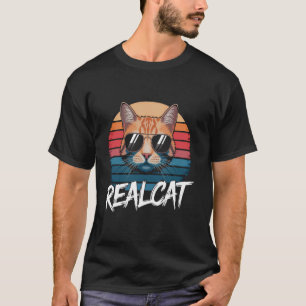 Camiseta Gato Laranja Persa Praia Amigável Usando Óculos de