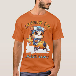 Camiseta Gato laranja sempre feliz