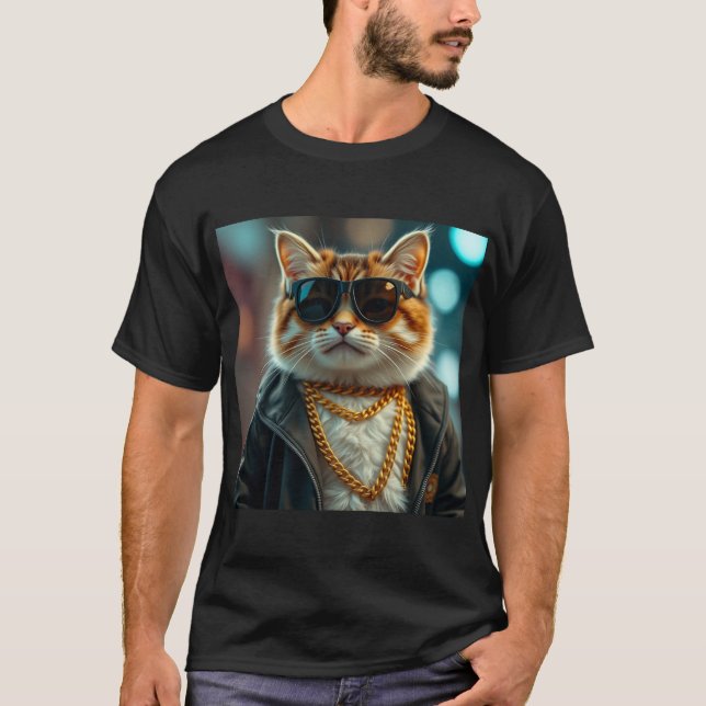 Camiseta Gato legal, Bonito, Pancado e Futuro (Frente)