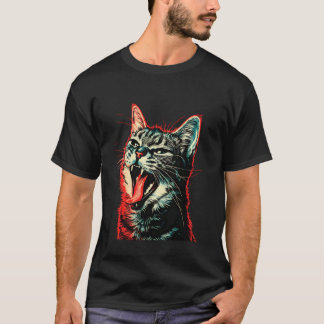 Camiseta Gato Legal Colando a Língua em Desafio Divertido