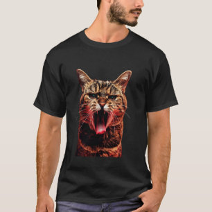 Camiseta Gato Legal Colando a Língua em Desafio Divertido 1