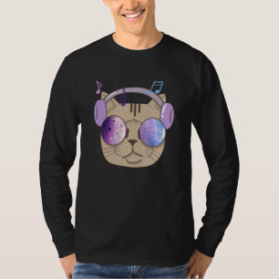 Camiseta Gato legal com Fones de ouvido I Animais Música