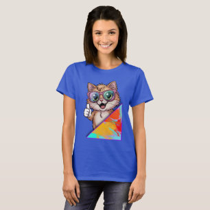 Camiseta Gato legal com óculos de sol - Víblias retrorrefle