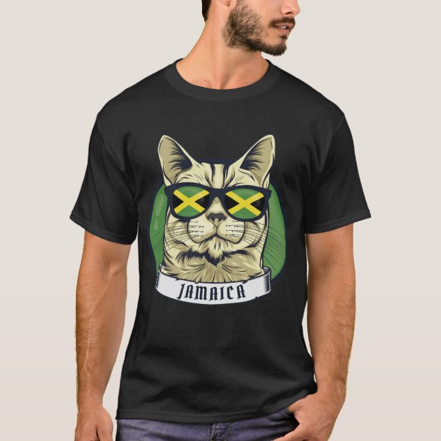 Camiseta Gato Legal da Jamaica moderna em óculos (Frente)