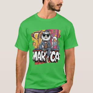 Camiseta Gato Legal da Rua Hip Hop Grafite Estilo Urbano Ga