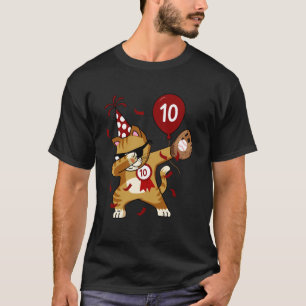 Camiseta Gato Legal Dabbing de Beisebol de 10º Aniversário