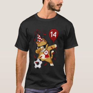 Camiseta Gato Legal Dabbing Futebol de Futebol Aniversário 