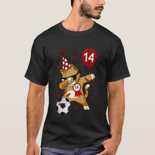 Camiseta Gato Legal Dabbing Futebol de Futebol Aniversário