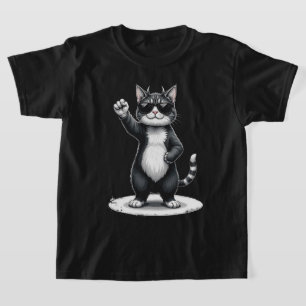 Camiseta Gato Legal Dançarino de Rock Presente d