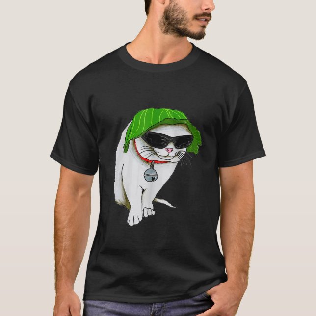 Camiseta Gato legal De Gato Cinto Com Óculos Para Dia de os (Frente)