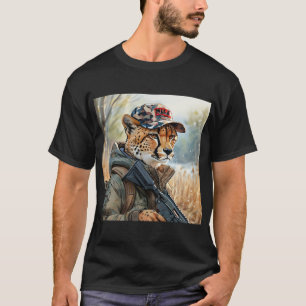 Camiseta Gato legal de MAGA com Arma e Camuflagem CHEETAH