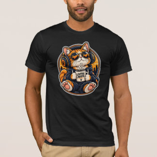 Camiseta Gato legal de streetwear bebendo café