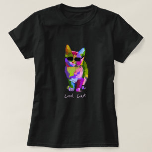 Camiseta Gato legal do gatinho do pop art da arte moderna