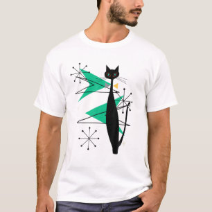 Camiseta Gato Legal do Meio século Era Atômica do Estilo 
