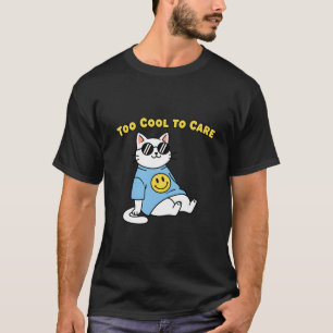 Camiseta Gato Legal e Divertido com Óculos de Sol Cartoon M