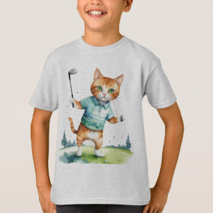 Camiseta Gato Legal e divertido Golfer Humor do Animal de G