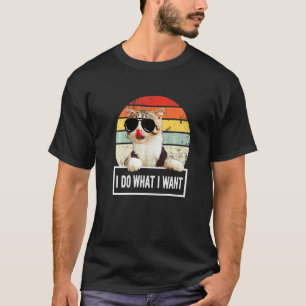 Camiseta Gato Legal Eu Faço O Que Quero Gato Vintage Retro