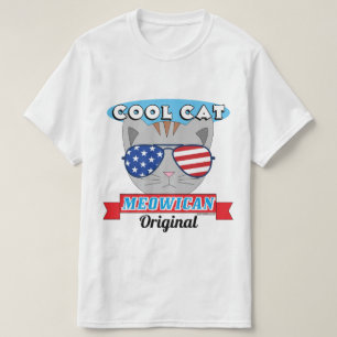Camiseta Gato Legal Meowicano Original Patriótico Piada Div