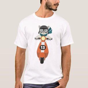 Camiseta Gato legal No Patinete Mopado Para Hipsteres
