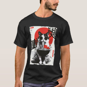 Camiseta Gato Legal Ramen Estético Arte Japonês Groovy A