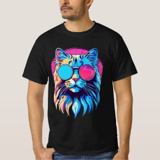 Camiseta Gato Legal Retrowave: Abrace as Víblias Neon