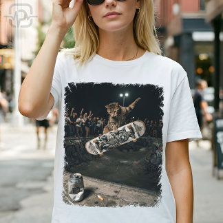 Camiseta Gato Legal Skateboard Indy Grab Roupa de Rua Diver