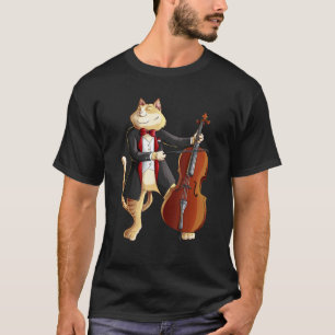 Camiseta Gato Legal Tocando Violoncelo Instrumento Pla Gati