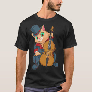Camiseta Gato Legal Tocando Violoncelo Pla Funny Kitten Ins