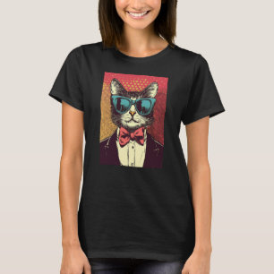 Camiseta Gato Legal Vestindo Terno E Gravata Borboleta Retr