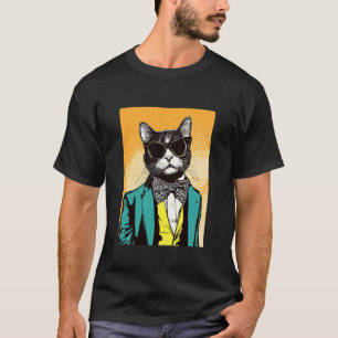 Camiseta Gato Legal Vestindo Terno E Gravata Borboleta Retr