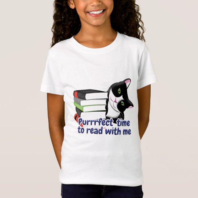 Camiseta Gato Leitor de Livros (Frente)