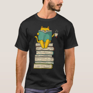 Camiseta Gato Leitor Livro & Chá