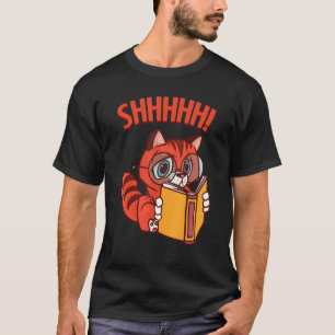 Camiseta Gato Leitor Professor Silêncio Leitor Ávido Devora
