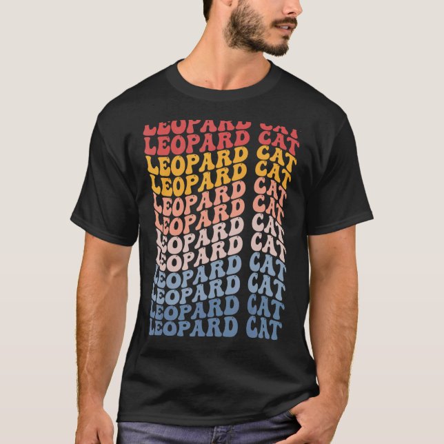 Camiseta Gato Leopardo Groovy Retro 1 (Frente)