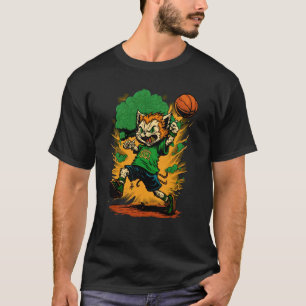 Camiseta Gato Leprechaun Basquete Dia de São Patrício Espor