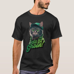 Camiseta Gato Leprechaun Gato Shamrock vamos ficar verdes